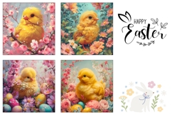 Colorful Easter Square Coaster Designs, Flowers Coasters Product Image 3