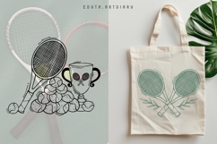 Tennis line art bundle EPS|PNG|SVG|JPG| sporty line designs Product Image 3