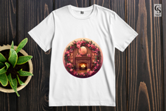 Floral Fireplace Cozy Living Room Sublimation SVG PNG Product Image 2