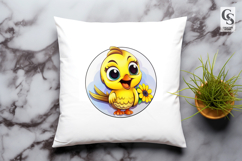 Cute Yellow Blue Bird Clipart Sublimation PNG Product Image 3