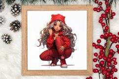 Cute Christmas Little Girl Sublimation Clipart Product Image 3