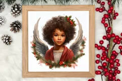 Christmas Black Angel Clipart, Christmas Angel Clipart Product Image 3
