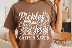 Pickles And Jesus Salty And Saved Svg, Funny Christian Svg. Product Image 4