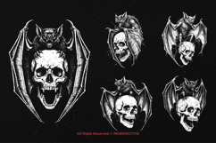 10 Bundle Dark Art Death Bat Skull Horror Spooky Gothic Product Image 5