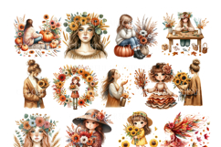 Autumn Girls Clipart, Autumn Clipart, Fall Clipart PNG Product Image 3
