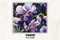 Purple Iris Flower Tumbler Wrap | Flower Tumbler Sublimation Product Image 3