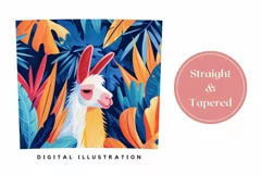 Lama Tumbler Wrap Design, Colorful Tropical Leaves Tumbler Product Image 3
