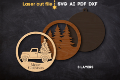 Christmas Ornament Truck SVG laser cut file for Glowforge Product Image 3