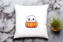 Cute Ghost Pumpkin Clipart Sublimation PNG Product Image 3