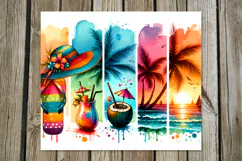 BeachLife | tropical Skinny Tumbler Sublimation design PLUS Product Image 3