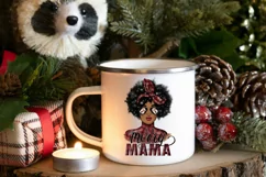 Merry Mama | Hand Lettered | Afro Woman | Holiday Design Product Image 3