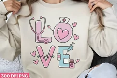 Love PNG, Valentine Nurse Sublimation PNG Product Image 1