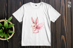 Pink Fairy Bunny Watercolor Clipart Sublimation PNG Product Image 3