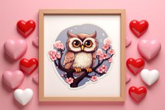 Chibi Owl Valentines Day Clipart and Stickers, Valentines PN Product Image 3