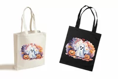 Trick or Treat, Halloween Lettering PNG, Ghost and Pumpkin Product Image 3