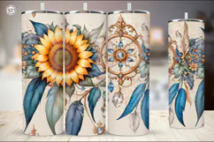 4 SEAMLESS Sunflower Tumbler Wrap Sublimation, 20 oz Product Image 4