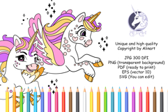 Cute Unicorns coloring page for kids Product Image 3