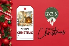 Christmas Fireplace Gift Tags, Christmas Tree Product Tags Product Image 3