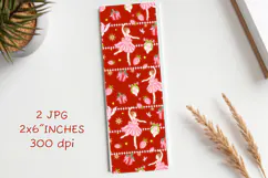 Ballerina Christmas Bookmark, Pink Ballet Coquette Bookmark Product Image 3