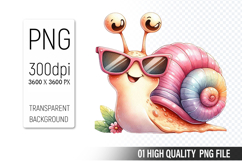 Cute Snail , Animal Sublimation Clipart PNG Product Image 1