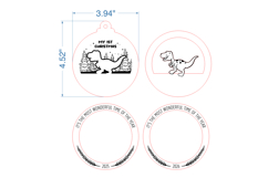 Dinosaur Christmas Ornament SVG laser cut file for Glowforge Product Image 3