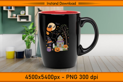 Cute Christmas Ghost Cat and Pumpkin House PNG Product Image 3