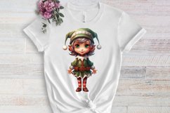 Christmas Elf Watercolor Clipart, Christmas PNG Product Image 3