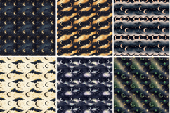 Celestial Gold &amp; Midnight Blue Digital Paper,Gold Foil Moon Product Image 3
