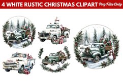 White Rustic Christmas Clipart PNG Product Image 1