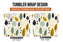 Abstract Shapes And Leaves Tumbler Wrap Sublimation Product Image 3