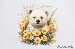 Watercolor Spring Floral Animal Clipart PNG Product Image 1