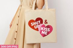 Shut up &amp; kiss me PNG, Retro Valentine Sublimation Product Image 1