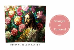 Stained Glass Jesus Tumbler, Christian Sublimation Tumbler Product Image 3