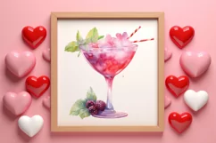Cocktail Glass Valentine Clipart, Valentines PNG Product Image 3