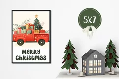 Merry Christmas Greeting Cards, Christmas Truck Card Designs Product Image 3