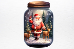 Christmas in Jar Watercolor Clipart PNG Product Image 3