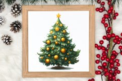 Watercolor Christmas tree clipart, Christmas tree Clipart Product Image 3