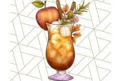 Fall Drink Clipart PNG, Cozy Autumn Cocoa and Latte Art Product Image 3
