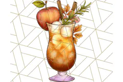 Fall Drink Clipart PNG, Cozy Autumn Cocoa and Latte Art Product Image 3