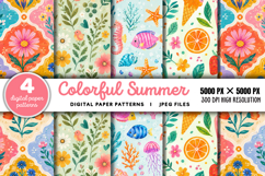 Colorful Summer Digital Paper JPG Product Image 1