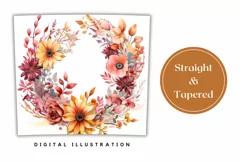 Flowers Tumbler Wrap Sublimation, Floral Wreath Tumbler Wrap Product Image 3