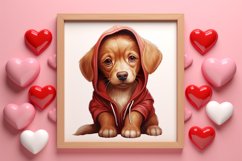 Cute Valentine Dog Clipart, Valentines Day Dog Clipart Product Image 3