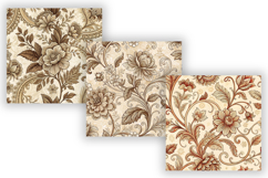 Vintage Sepia French Toile Digital Paper, Classic French Product Image 3