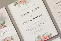 wedding card invitation with peonies flower partition Product Image 3
