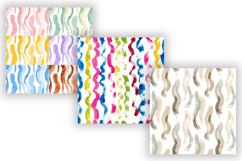 Wavy Hand Drawn Brush Digital Paper, Seamless Watercolor Product Image 3