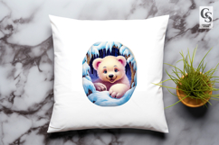 Cute Baby Polar Bear Winter Snow Clipart Sublimation Png Product Image 3