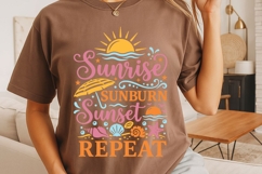 Sunrise Sunburn Sunset Repeat Svg, Summer Vacation Svg. Product Image 5