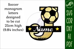 Football or Soccer Capital Monogram Letter J SVG Product Image 3