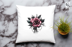 Pink Black Roses clipart sublimation png Product Image 3