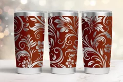 20oz Tumbler laser svg|Seamless Vintage Floral pattern wrap Product Image 1